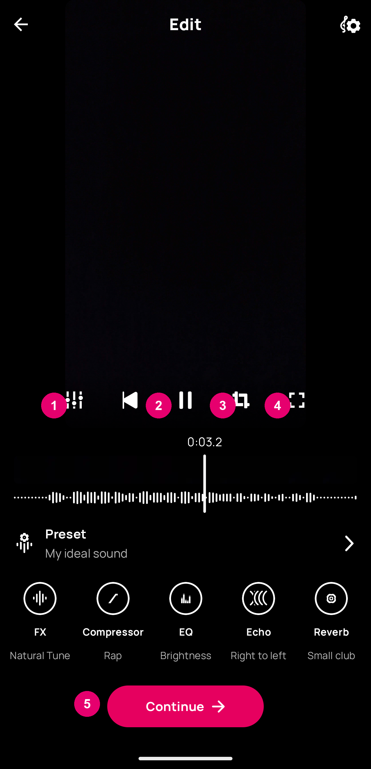 The video Edit view